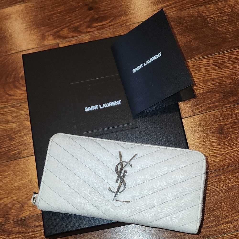 Saint Laurent YSL Cassandre Matelasse Zip Around Wallet